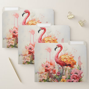 Tropical Flamingo Fantasy Paradise Bloom File Folder