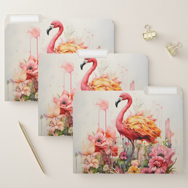 Tropical Flamingo Fantasy Paradise Bloom File Folder (Set)