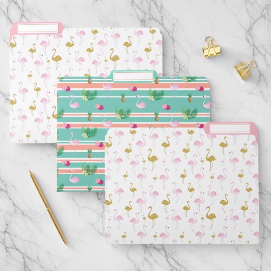 Tropical Flamingo Files / Dividers File Folder | Zazzle.com