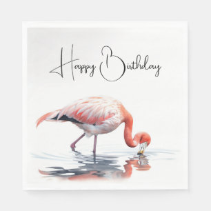 Tropical Flamingo for Birthday Party Napkins