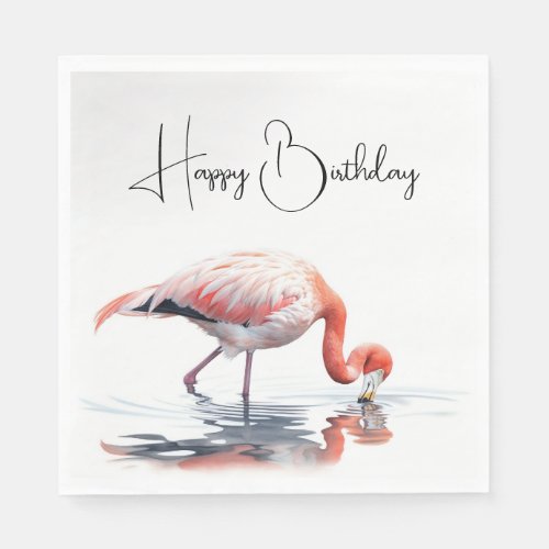 Tropical Flamingo for Birthday Party Napkins
