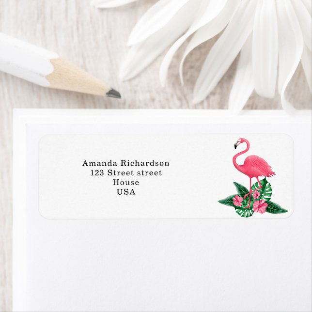Tropical Flamingo Label (Insitu)