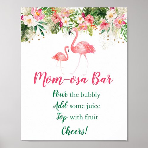 Tropical Flamingo Mimosa Bar Sign
