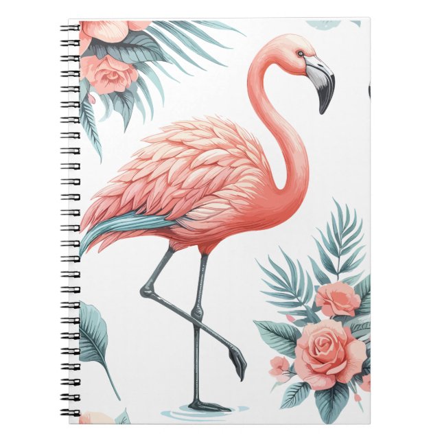 Tropical Flamingo Pair Notebook (Front)