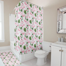 Tropical Flamingo & Palm Leaves Pattern