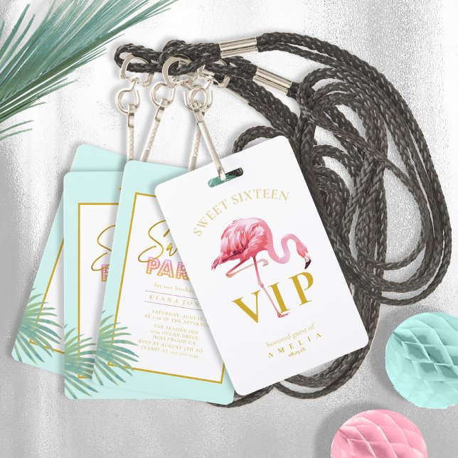 Tropical Flamingo Palms Sweet 16 ID922 Badge (Creator Uploaded)