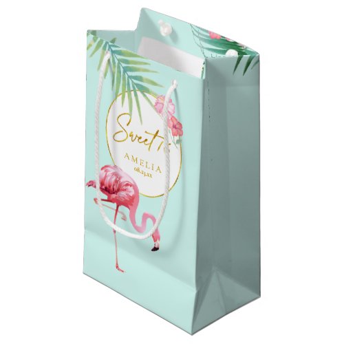 Tropical Flamingo Palms Sweet Sixteen ID926 Small Gift Bag