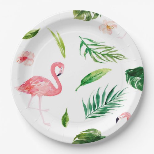 Tropical Flamingo Paper Plates