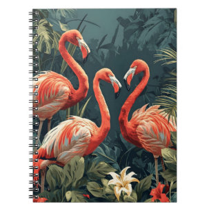 Tropical Flamingo Paradise: Vintage Postcard Notebook