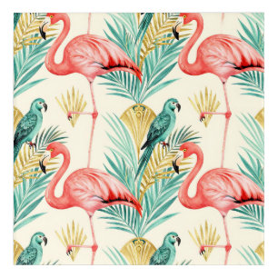 Tropical Flamingo Parrot Jungle Acrylic Print