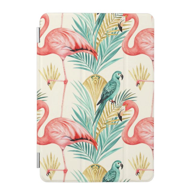 Tropical Flamingo Parrot Jungle iPad Mini Cover (Front)