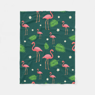 Tropical Flamingo Pattern Fleece Blanket