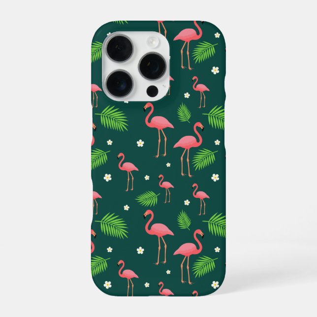 Tropical Flamingo Pattern iPhone Case (Back)