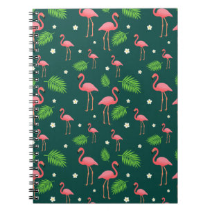 Tropical Flamingo Pattern Notebook