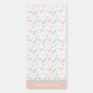 Tropical Flamingo Pattern Personalized Magnetic No Magnetic Notepad