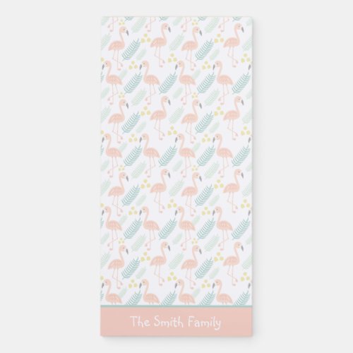 Tropical Flamingo Pattern Personalized Magnetic No Magnetic Notepad