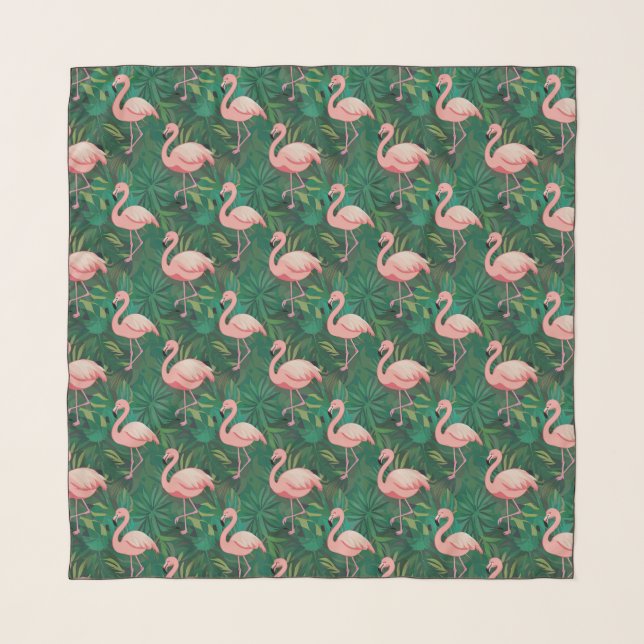 Tropical Flamingo Pattern Scarf (Front)
