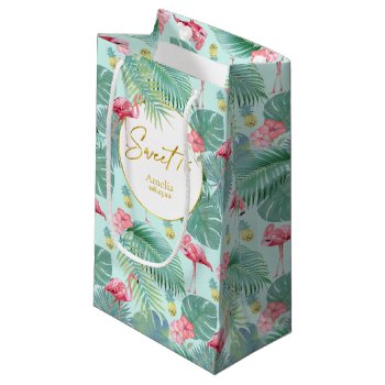 Tropical Flamingo Pattern Sweet Sixteen Id926 Small Gift Bag by arrayforcards at Zazzle