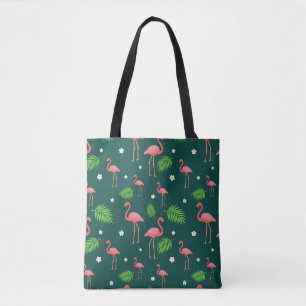 Tropical Flamingo Pattern Tote Bag