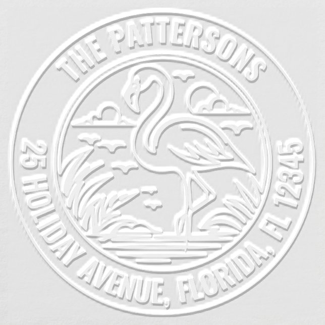 Tropical Flamingo Personalized Return Address Embosser (Design)