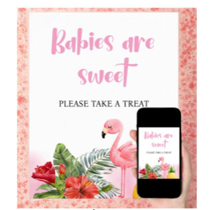 Tropical Flamingo Pink Babies are Sweet Sign
