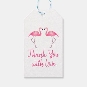 Tropical Flamingo Pink Thank You Wedding Favor Gift Tags