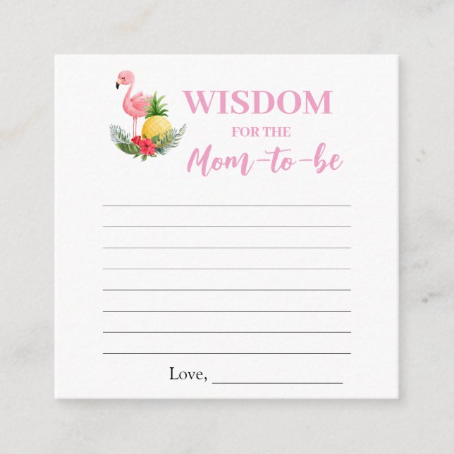 Tropical Flamingo Prayers for Baby Shower Card (Front)