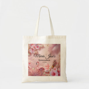 Tropical Flamingo Quinceañera, custom Tote Bag