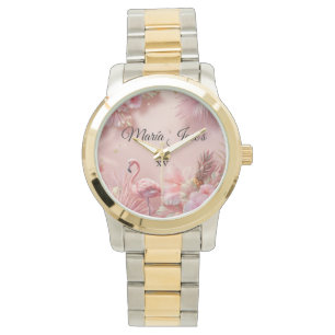Tropical Flamingo Quinceañera, custom Watch