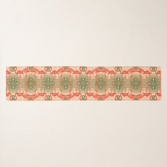 Tropical Flamingo Rectangular Chiffon Scarf (Front (Horizontal))