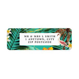 tropical flamingo return address label