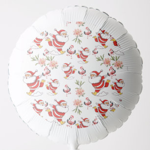 Tropical Flamingo Santa Christmas Pattern Balloon