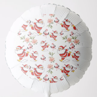 Tropical Flamingo Santa Christmas Pattern Balloon