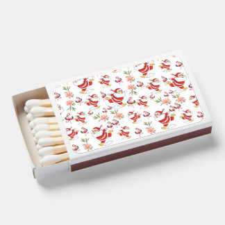 Tropical Flamingo Santa Christmas Pattern Matchboxes