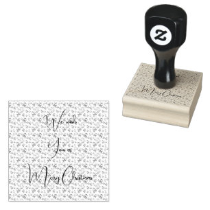 Tropical Flamingo Santa Christmas Pattern Rubber Stamp