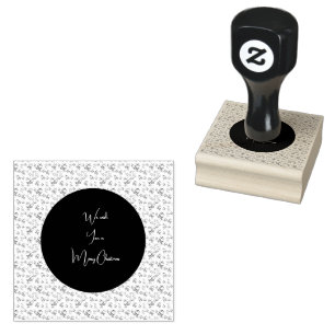 Tropical Flamingo Santa Christmas Pattern Rubber Stamp
