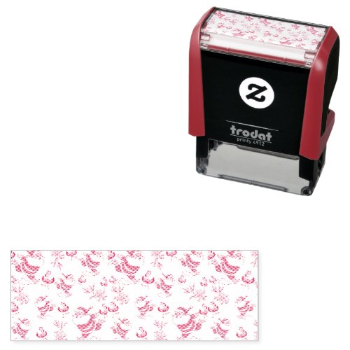 Tropical Flamingo Santa Christmas Pattern Self-inking Stamp