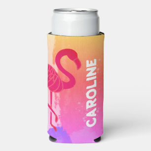 Tropical Flamingo Seltzer Can Cooler