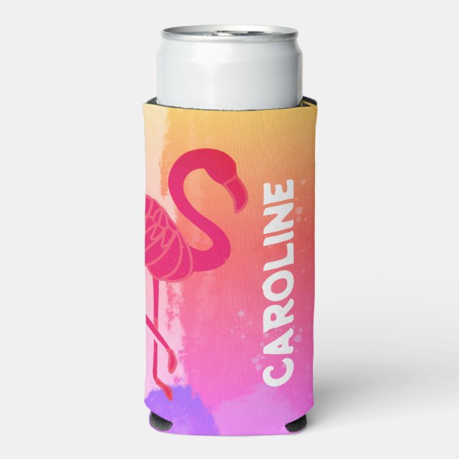 Tropical Flamingo Seltzer Can Cooler (Seltzer Front)