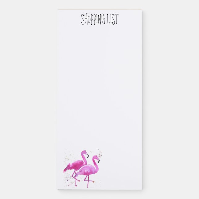 Tropical Flamingo Shopping List Magnetic Notepad (Front)