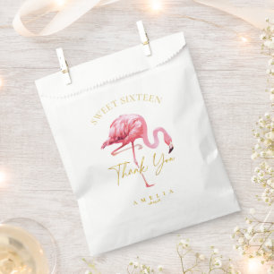 Tropical Flamingo Sweet 16 Thank You ID922 Favor Bag
