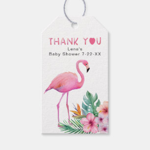 Tropical Flamingo Thank You Favor Tag Baby Shower