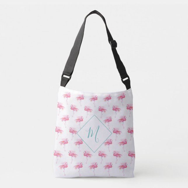 Tropical Flamingo Tote Bags Monogramed (Front)