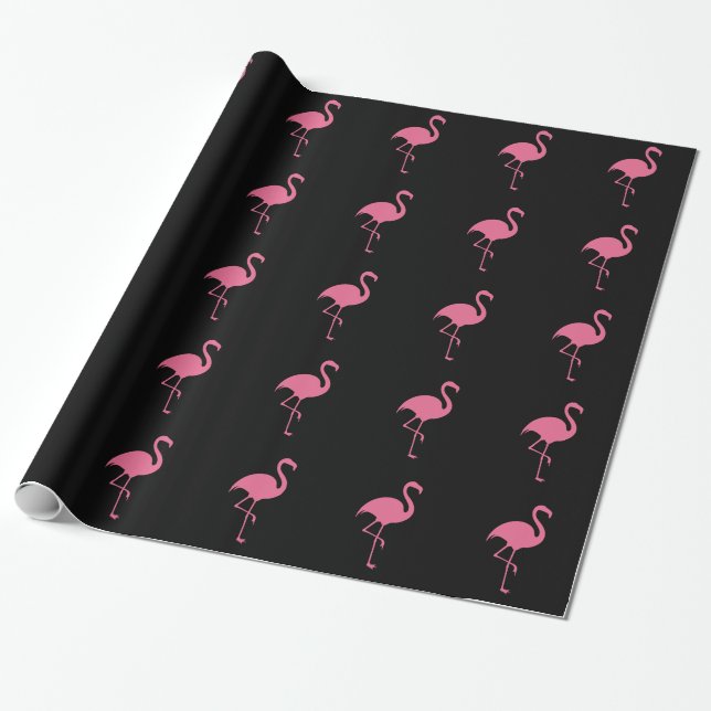 Tropical Flamingo Trendy Wrapping Paper (Unrolled)