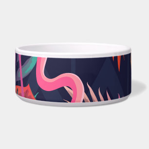 Tropical flamingo: vintage palm pattern. bowl