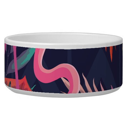 Tropical flamingo vintage palm pattern bowl