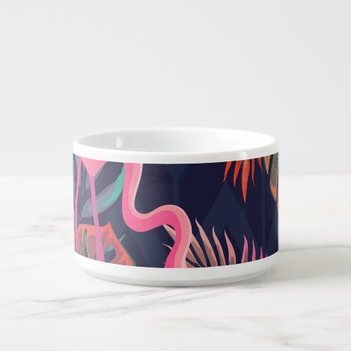 Tropical flamingo vintage palm pattern bowl