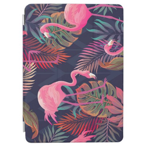 Tropical flamingo vintage palm pattern iPad air cover