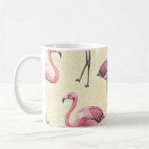 Tropical Flamingo: Watercolor Wallpaper Delight. Coffee Mug