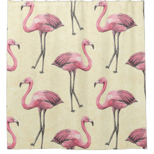 Tropical Flamingo: Watercolor Wallpaper Delight. Shower Curtain